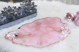 Plateau de vanité multifonctionnel en résine à motif végétal Art Déco Blossom Pearl pour mariage - Product Image 4