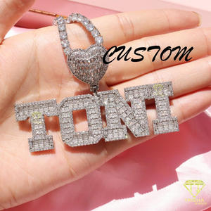 " TONI " Name Necklace <b>Iced</b> <b>Out</b> Lab Grown Diamond Pendant Luxury Hip Hop Jewelry With Tennis <b>Chain</b> - Product Image 4