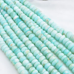 Cuentas lisas de ópalo azul natural de 8 mm a 12 mm, cuentas lisas de ópalo azul natural para la elaboración de joyería fina, piedra preciosa - Product Image 1