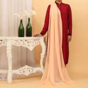 Peach Plain Chiffon Dupatta PD5374 for <b>Cocktail</b> <b>Dresses</b> - Product Image 1