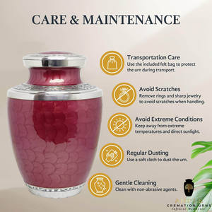 Urne funéraire en laiton rouge pour adulte - Gravure personnalisée - Style européen/américain - 220 pouces cubes - Urne commémorative écologique et durable - AMBLE - Product Image 2