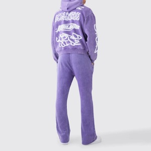 Conjunto Deportivo Unisex de Algodón OEM con Estampado de Diamantes de Imitación, Diseño Personalizado, Lavado Ácido, Cómodo, Estilo Urbano, Ropa Deportiva - Product Image 2