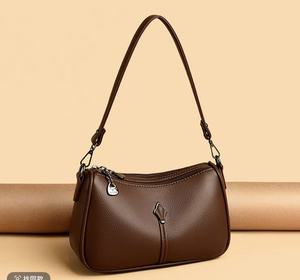 Bolso de Hombro de Piel Sintética para Mujer, Estilo Vintage, con Cierre, Correa Única, Color Marrón, Patrón Lichee, para Uso Diario en Invierno - Product Image 1