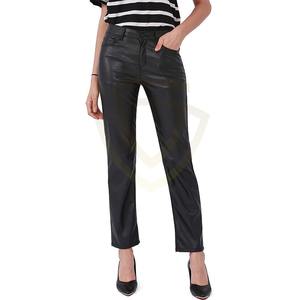 Pantalones de Cuero de Cintura Alta, Último Diseño, Ropa de Moda, Pantalones de Cuero Casuales para Mujer - Product Image 3