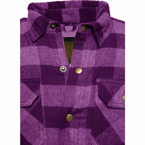 Wholesale Custom <b>Checkered</b> Motorbike Flannel Shirt with CE 2 Protection - Product Image 3