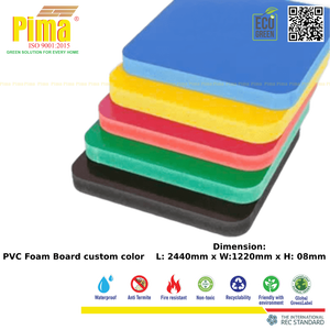 Custom Color PVC WPC Foam Board <b>Sheet</b> 0.6 G/cm3 Density 8mm <b>Thickness</b> Lightweight <b>Plastic</b> Materials for Bathroom Furniture - Product Image 1