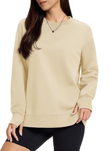 Sudadera de Algodón para Mujer, Diseño Nuevo, de Lujo, Manga Larga, Cuello Redondo, Hombros Caídos, Sólida, Cómoda, Talla Grande, de Bangladesh - Product Image 1