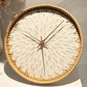 Highest quality handcrafted <b>clock</b> customized rattan wall hanging <b>clocks</b> decorative timepiece - Product Image 1