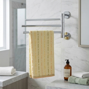 Best OEM Cast Iron <b>Chrome</b> Finish Three-Layer Modern Wall Mounted Bathroom Organizer Household Heater Home Storage Towel Racks - Product Image 2