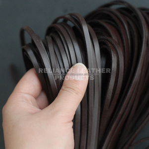 4mm Dark Brown Shine Flat <b>Leather</b> Cord Full Grain <b>Leather</b> Strap for <b>Bracelet</b> Necklace Making - Product Image 1