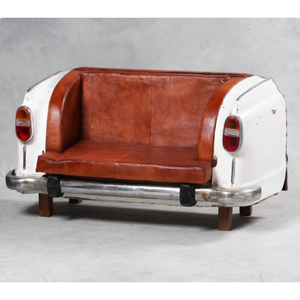 Sofá de Cuero Premium Ambassador para Auto, Tapicería de Cuero, Estructura Metálica, Muebles Vintage, Pedidos Personalizados al por Mayor - Product Image 4