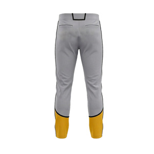 Conjunto de Uniforme de Béisbol para Hombre, Gris y Amarillo, Jersey de Manga Corta y Pantalones, Poliéster que Absorbe la Humedad, Impresión con Nombre del Equipo, Ropa de Béisbol - Product Image 6