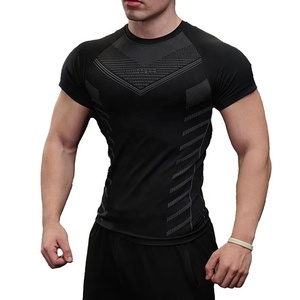 T-shirts de course pour hommes en coton, manches courtes, coupe ajustée, pour la musculation, vêtements de sport et de jogging - Product Image 5