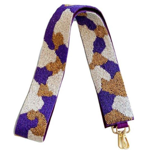 Cinturones y correas de guitarra hechos a mano con cuentas de colores personalizadas y diseño de bordado de semillas, tamaño personalizado. - Product Image 4