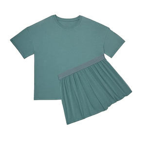 Ensemble t-shirt et short unisexe grande taille décontracté respirant en coton tricoté 100% à col rond et manches courtes coupe classique - Product Image 3