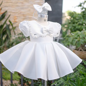 Robe de soirée élégante pour filles avec nœud, manches bouffantes, coupe trapèze en tulle, robe de bal personnalisée pour enfants, vente en gros (19 pièces) - Product Image 2