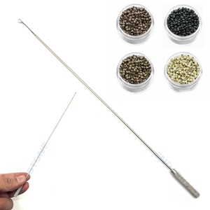 Hair Extension Pulling <b>Hook</b> <b>Tool</b> – 8.75 Inch Stainless Steel Micro Loop Threader for Beads, Nano Rings & Extensions - Product Image 5