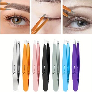 Pinzas Metálicas para Cejas en Oro Rosa, Pinzas de Acero Inoxidable para Depilación Facial, Herramienta de Maquillaje, Pinzas para Soldadura Electrónica - Product Image 4