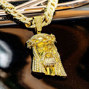 Pendentif Moissanite Hip-hop Iced Out, Breloque Jésus pleurant 3D, en Argent 925 Plaqué Or, Personnalisé - Product Image 2