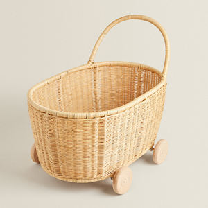 Fournisseur vietnamien Prix compétitif Poussette de poupée pour enfants Jouet Chariot en rotin pour bébé Jouets pour enfants Landau pour poupées - Product Image 5