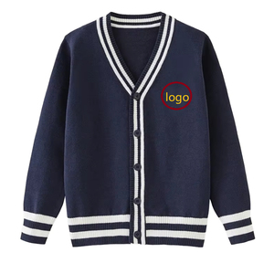 <b>Men's</b> And Women University Acrylic Knitted <b>Cardigan</b> Sweater V Neck Button Up Long Sleeve Solid Color Winter - Product Image 1