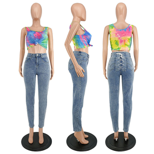 Pantalones de Verano para Mujer 2026, Jeans Ajustados de Estilo Urbano, Pantalones con Cordones y Aberturas, Jeans de Mezclilla para Mujer - Product Image 4