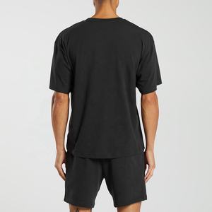 100% algodón de gran tamaño para hombre, camisetas negras lisas con estampado personalizado, manga corta de talla grande, Camiseta de punto en blanco para gimnasio, camiseta Formal - Product Image 2