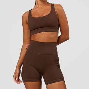 Ensemble de sous-vêtements en coton pour le fitness, sous-vêtements respirants confortables pour femmes à taille mi-haute, soutien-gorge de sport très élastique pour filles dynamiques - Product Image 6