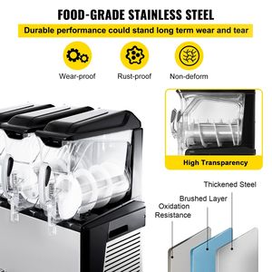 800W 30L tripla ciotola commerciale Slushy macchina 110V automatico surgelati per il giorno notte per supermercati ristoranti - Product Image 4