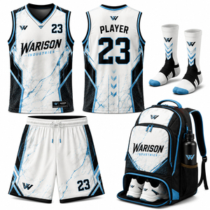 Premium Quality Basketball Uniform Set Sublimation Printing Sleeveless Breathable Basketball Training Uniform Kit - Product Image 5