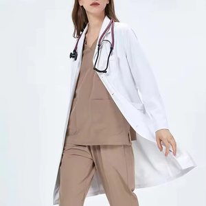 Customized Women's Medical Scrubs Coats Hospital Nursing Uniforms with Lab Coat for Women - Product Image 3