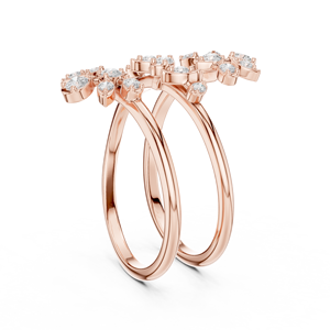 Luxury Rose Gold Wrap Flower <b>Ring</b> with Crystal Floral Open Spiral Band Elegant <b>Adjustable</b> <b>Ring</b> for Women - Product Image 3