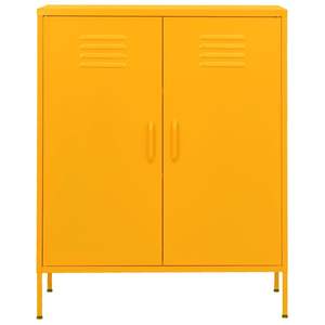 Meuble de rangement en acier jaune moutarde de taille moyenne pour salon - Product Image 3