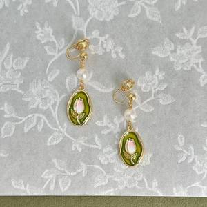 Exquisite European American Retro French <b>Pearl</b> <b>Earrings</b> with Tulip and <b>Pearl</b> <b>Drop</b> Wholesale Light Luxury Product - Product Image 4