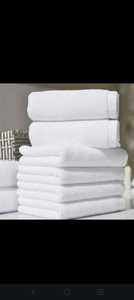 White Cotton <b>Bath</b> <b>Towel</b> <b>Set</b> Heavy GSM Woven Absorbent <b>Towels</b> Custom Size Logo for Home Hotel Use - Product Image 1