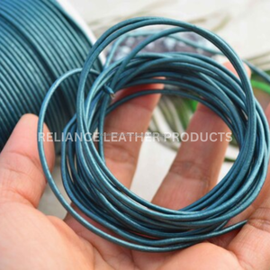 สายสีม่วงทรงกลมทำจากหนังแท้100% พรีเมี่ยมขนาด1-8มม. งานหัตถกรรมและเครื่องประดับ - Product Image 2