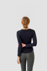 High-Quality Women's Long Sleeve Seamless Sports <b>Top</b> O-Neck Slim Fit Breathable Knitted Athletic Tee Full Sleeve Casual Wear - Product Image 6