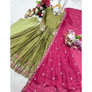 Robe de soirée élégante et magnifique avec dupatta pour les fêtes - Product Image 6