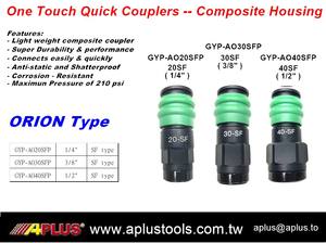 Acoplador de aire de liberación rápida macho APLUS 3/8 ONE TOUCH, material plástico PA66, rosca macho de" - Product Image 2