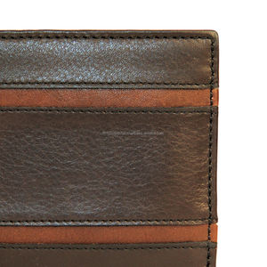 Porte-cartes à deux volets de style occidental pour hommes, porte-cartes en cuir véritable, courte longueur, polyester géométrique, protection RFID - Product Image 6