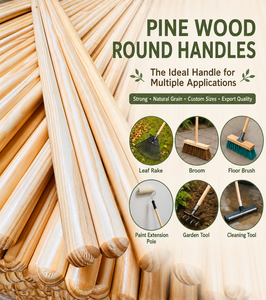 Solid Wood Pine Wood Floor Cleaning Broom Pole Mop Handle Broom Stick Mop Stick <b>Leaf</b> Rake Handle - Product Image 1