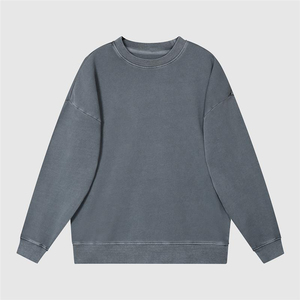 เสื้อสเวตเชิ้ตคอกลมแบบยูนิเซ็กซ์ สีพื้น ผ้าถัก ทรงปกติ สวมใส่สบายๆ สำหรับฤดูใบไม้ร่วง แขนยาว ผ้าฝ้าย เสื้อสเวตเชิ้ตผู้ชาย - Product Image 2