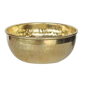 Bol décoratif en métal avec finition or antique, élégant bol de service pour table à manger, comptoir de cuisine, salon - Product Image 4
