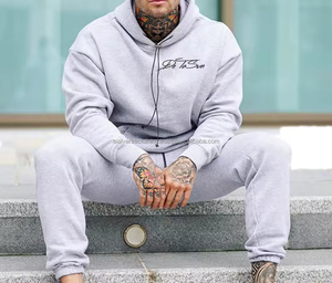 Conjunto de Sudadera con Capucha y Pantalones Deportivos de 2 Piezas para Hombre, Personalizado, Ecológico, 100% Algodón, Felpa de Alta Calidad, Invierno, Talla Grande, Sin Costuras - Product Image 6