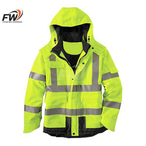 Chaquetas de Seguridad de Alta Visibilidad con Capucha para Invierno, Hechas en Fábrica, con Logotipo Frontal, Impermeables y Transpirables, para la Construcción - Product Image 5
