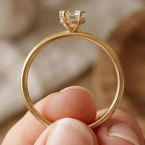 Bague de fiançailles en diamant de laboratoire taille cœur 1,00 carat, or jaune 10K, solitaire pour femme, certifiée IGI, bague de mariage de luxe - Product Image 6