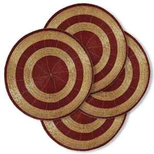 Sous-verres brodés en perles de verre faits main de qualité supérieure au design unique, forme ronde, écologiques et réutilisables, tapis de table - Product Image 5