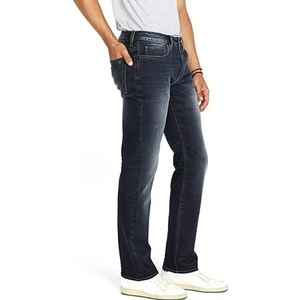 Pantalones Vaqueros de Mezclilla para Hombre, Corte Recto y Ajustado, Color Azul Oscuro, Estilo Casual, Moda Diaria y Ropa OEM - Product Image 3