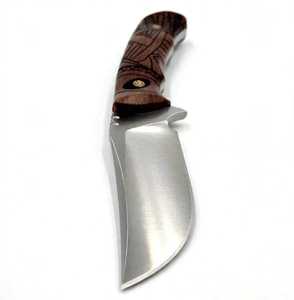 มีดอเนกประสงค์ทำมือจากเหล็กกล้าไร้สนิมคาร์บอนสูง ด้ามไม้แกะสลัก - Product Image 3