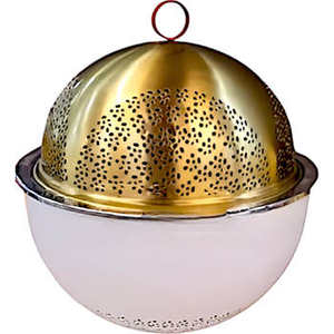 Plato de frotamiento chapado en oro de lujo con grabado a mano y tapa de acero perfecto para servir comida de olla caliente de buffet de hotel y boda - Product Image 6